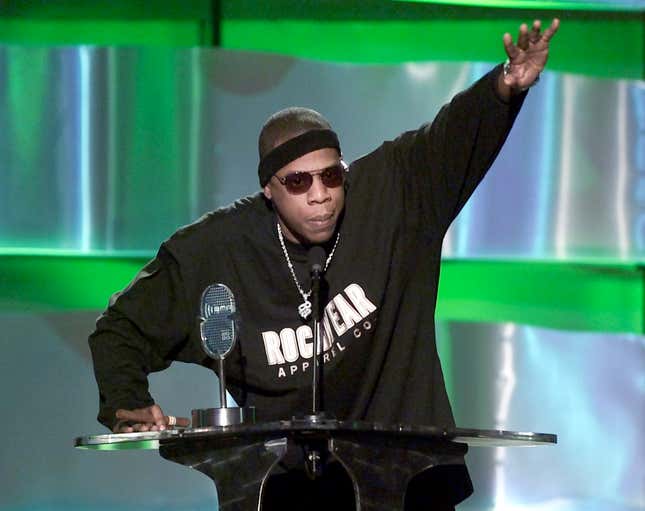 Jay-Z accepts an award. 
