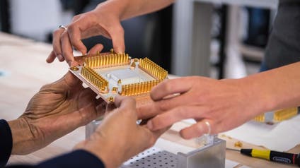 A handout picture shows a component of Google's Quantum Computer in the Santa Barbara lab
